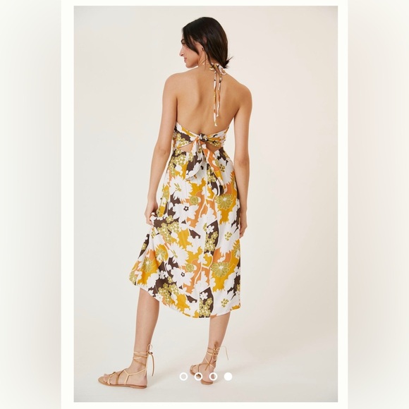 NWOT FAITHFULL THE BRAND Taormina Halter Neck Midi Dress In Floral size L - Picture 5 of 11